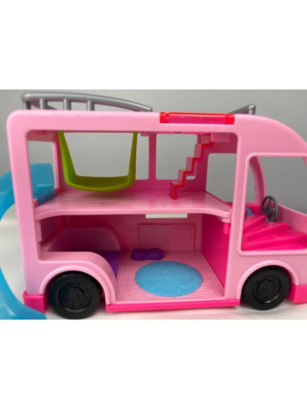 Barbie Pet Camper Playset w/ Accessories Figures Pink Slide Grill Pup Fun